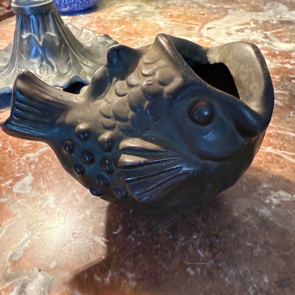 Authentic Vintage Danish Artist, Just Andersen Disko Metal Fish Small Sculpture